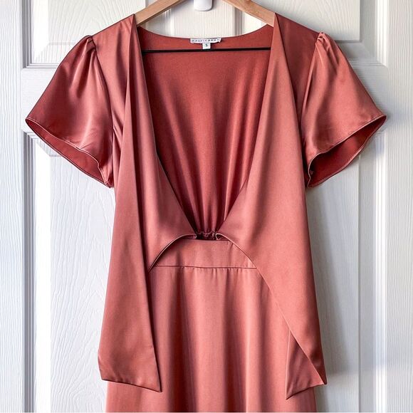 Baltic Born Satin Midi Dress in Rose - Picture 5 of 14